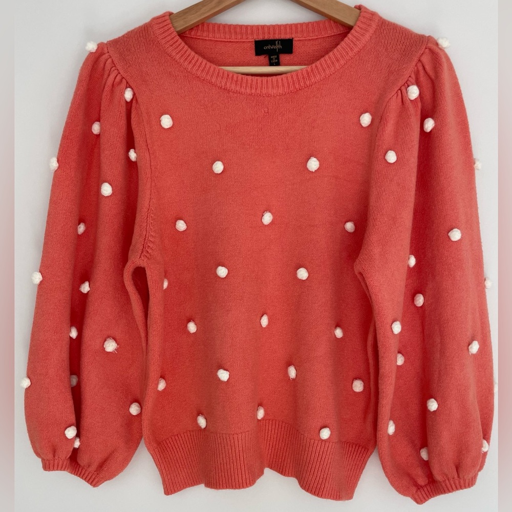 Ontwelth three quarter sleeve Large orange sweater.